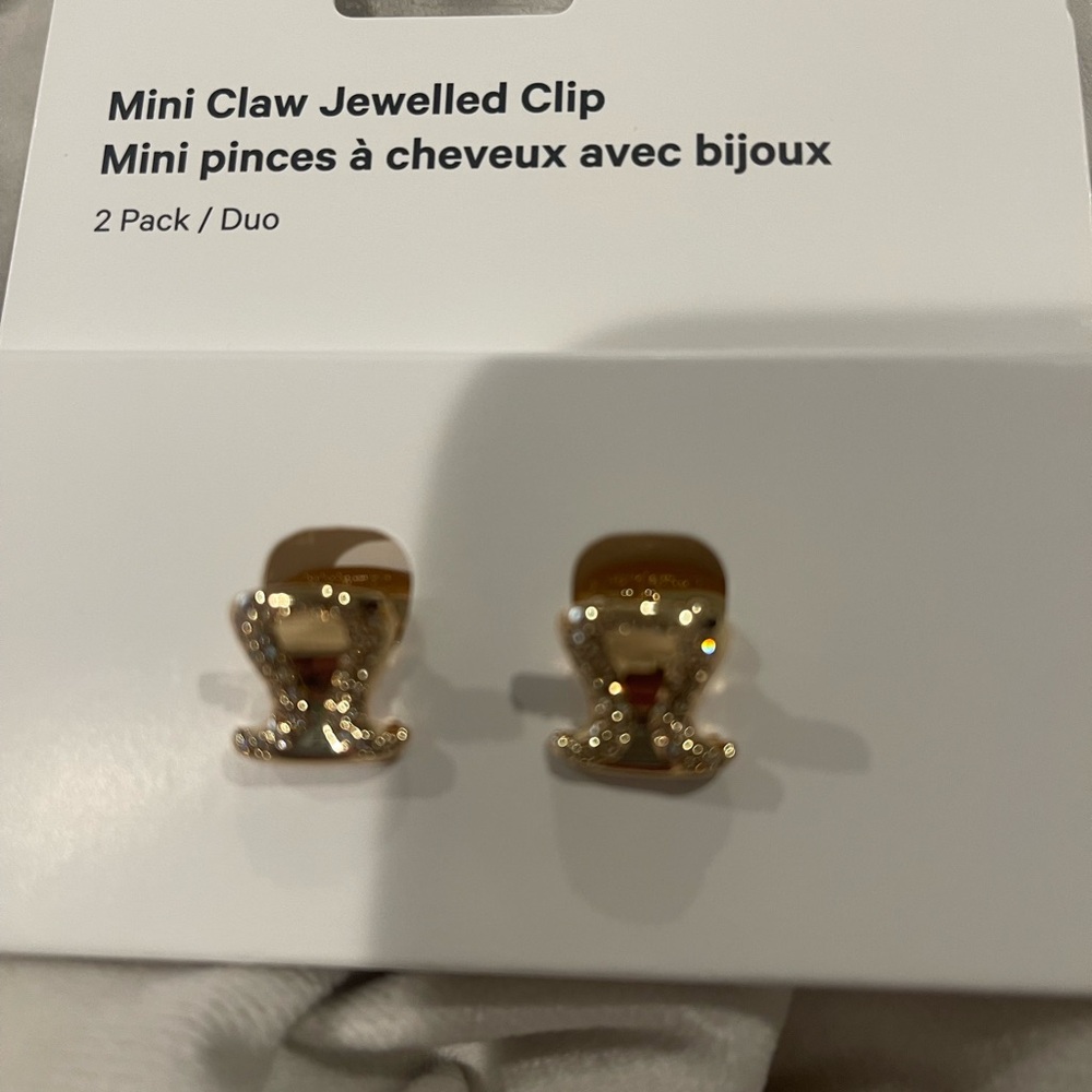 Lululemon Gold Mini Claw Jewelled Hair Clips